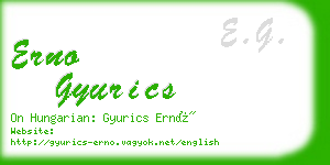 erno gyurics business card